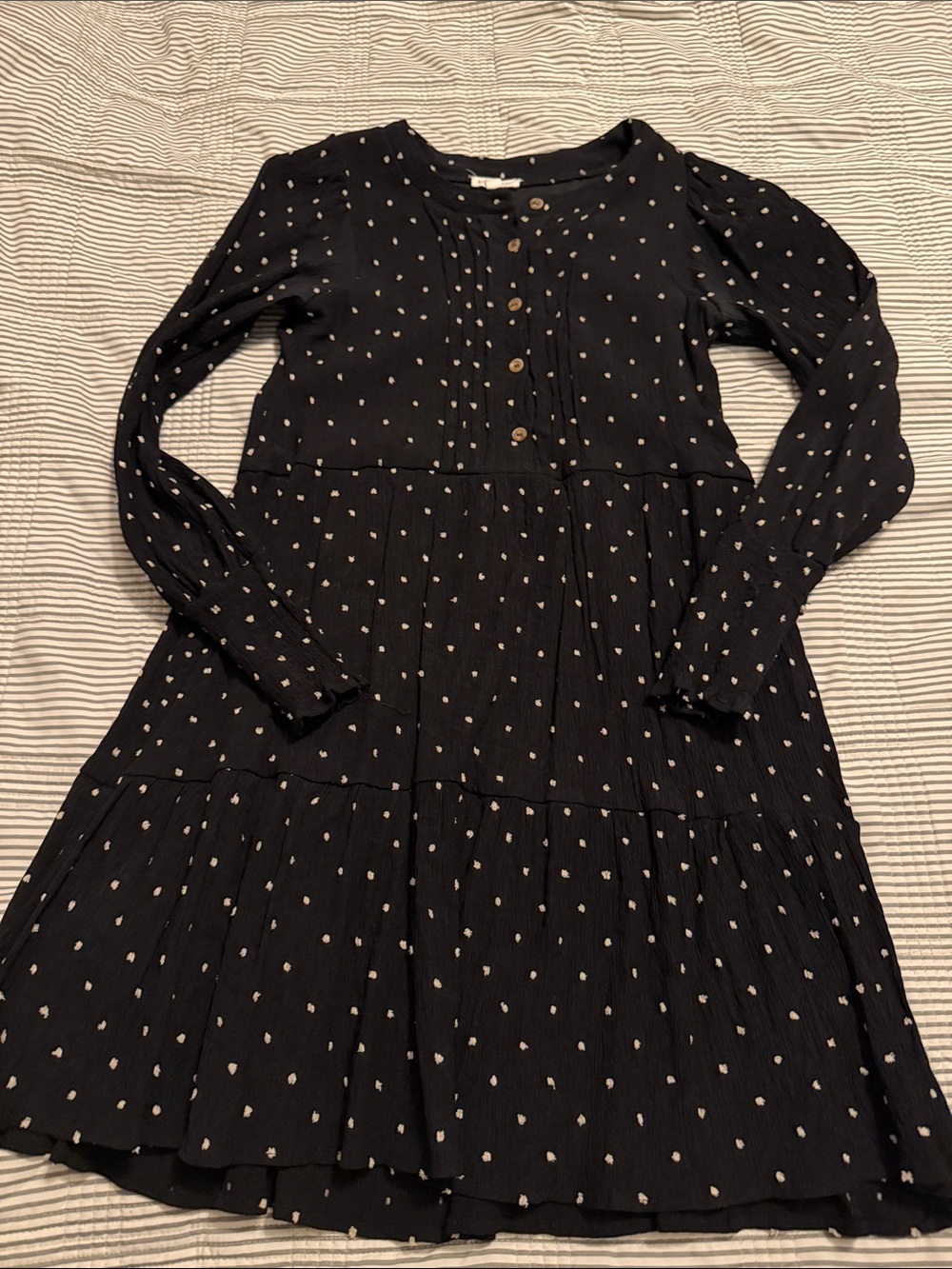 Black Mini Dress with White Dot Print